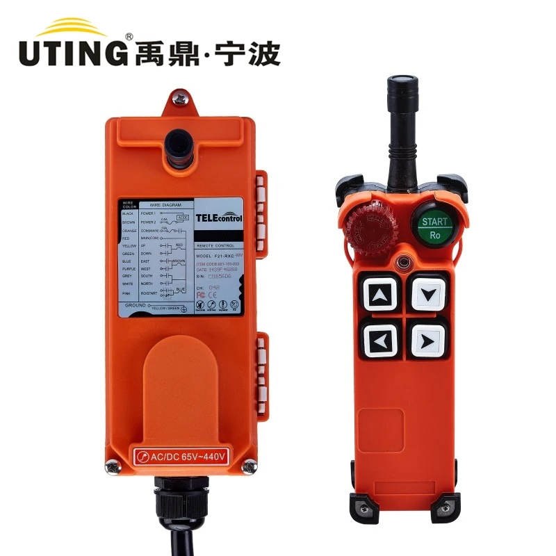 

Industrial Wireless Crane Remote Control F21-4S for Hoist Crane 24V 36V 220V 380V CE FEE Certification 4 Channels single speed