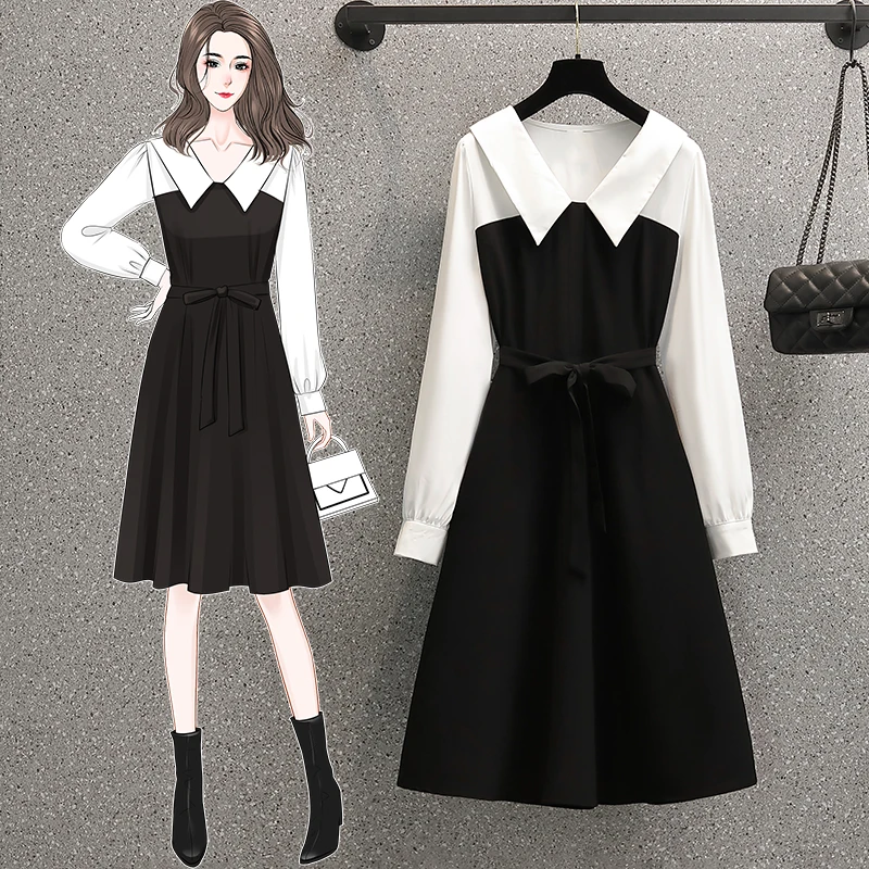 Женское платье с длинным рукавом элегантное винтажное трапециевидной формы