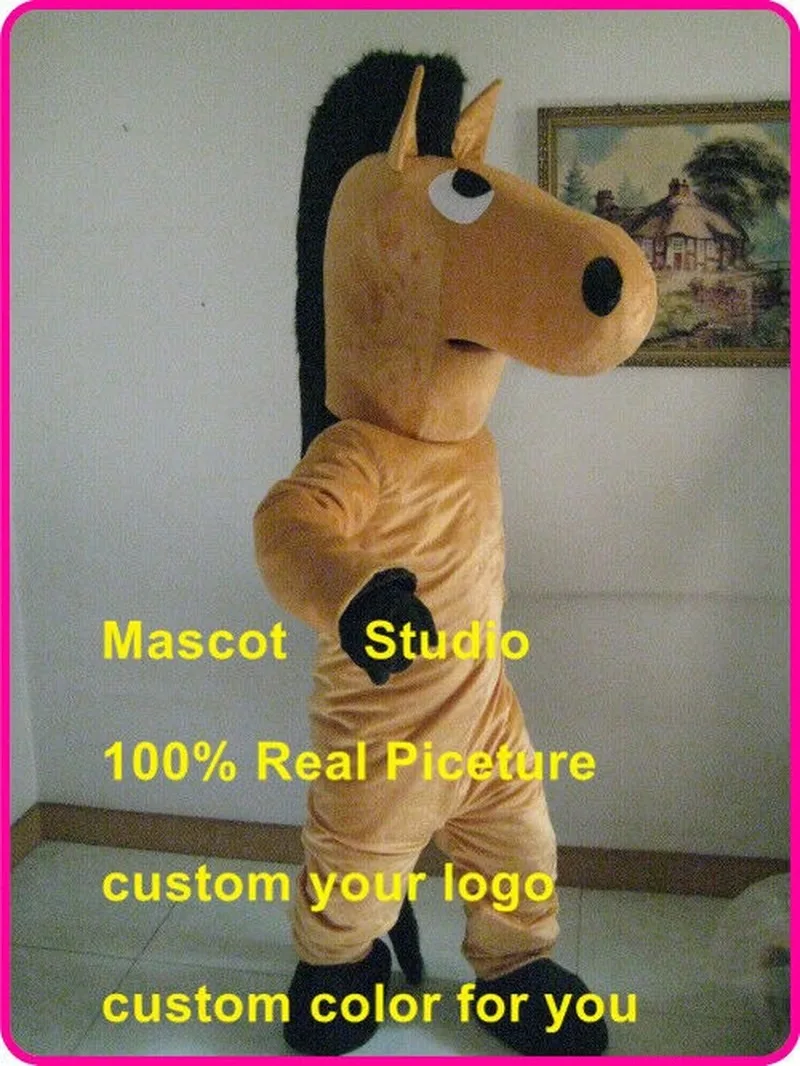 

Brown Horse Mascot Costume Suit Cosplay Party Game Dress Outfit Halloween Adult Advertising Gift Birthday Event Promotion