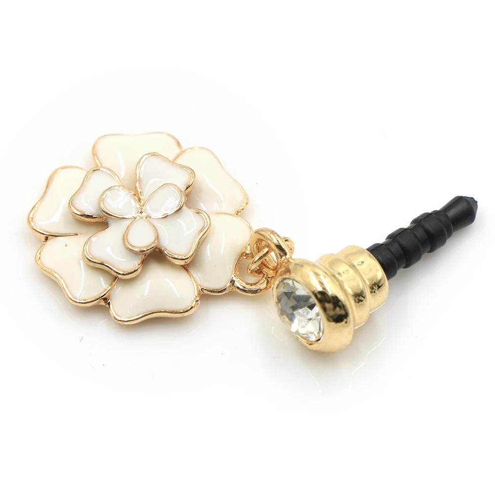 

Lovely Camellia Flower Anti Dust Stopper Earphone Jack Plug Cap For Moblie Phone 3.5mm dust plug