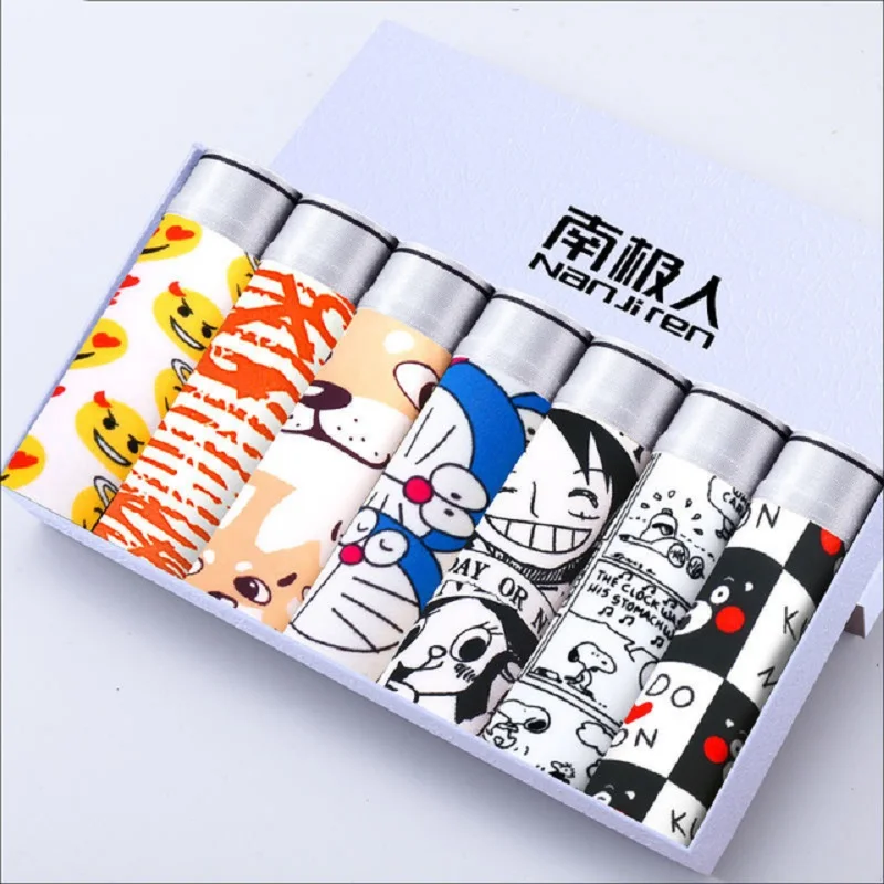 

7PCS/Lot Men'S Underwear Men'S Boxer Comfortable And Breathable Cartoon Sexy Underwear Men Panties Solid Shorts Brand Pouch
