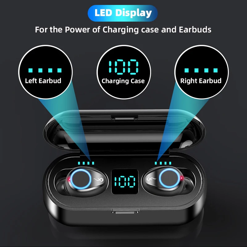 Ralyin наушники-вкладыши TWS с Беспроводной наушники Bluetooth 5 0 гарнитуры рабочее время
