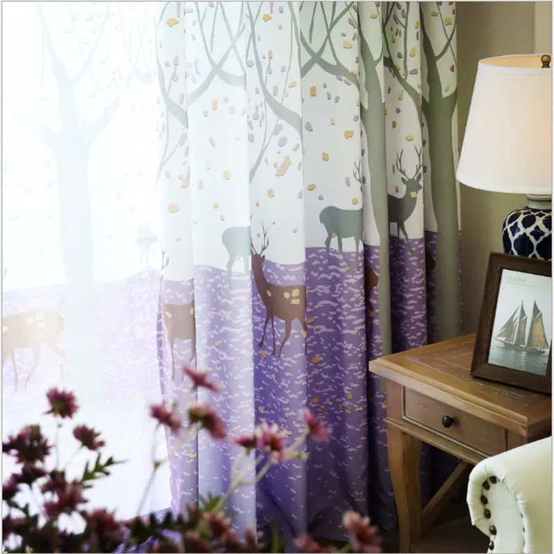 Детские шторы для гостиной спальни дерева дизайнерские занавески в детскую