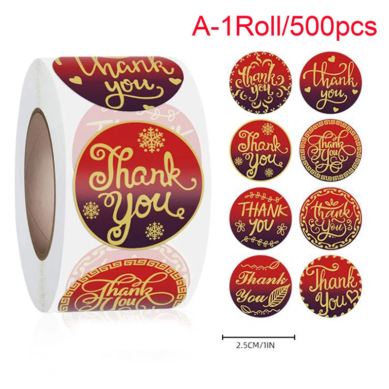 

500pcs Thank you Heart Round Shaped Valentine Sticker Birthday Party And Wedding Decoration Label Sticker Box Collection Label