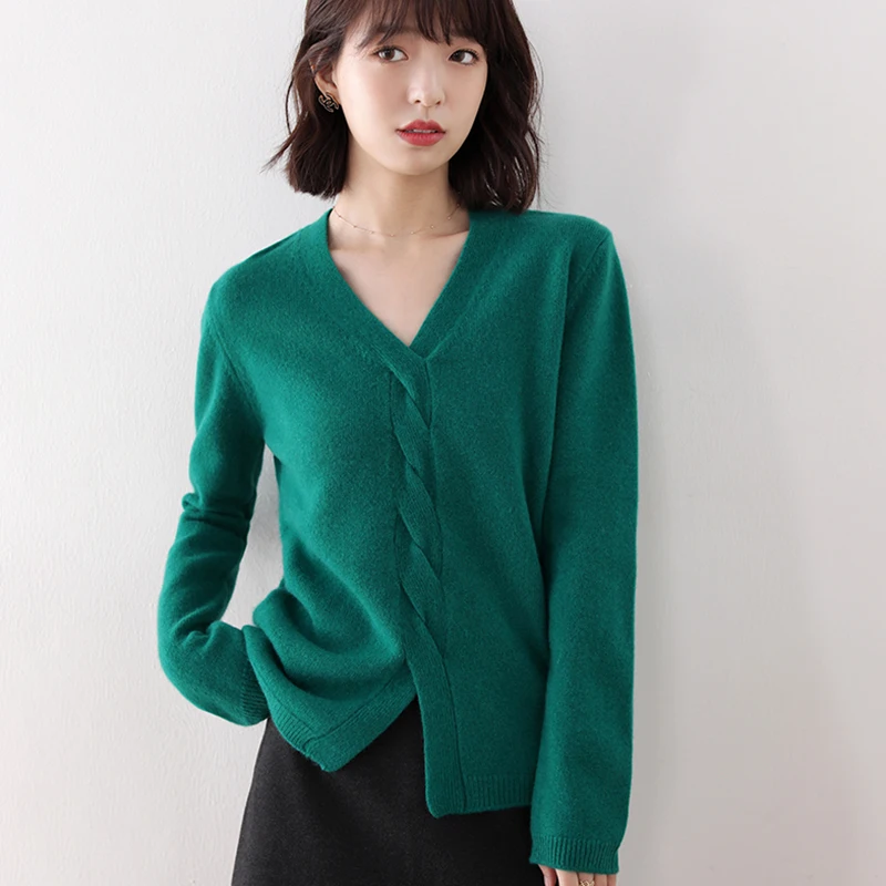 Новинка весна-осень свитер из чистой шерсти женский кашемировый пуловер с