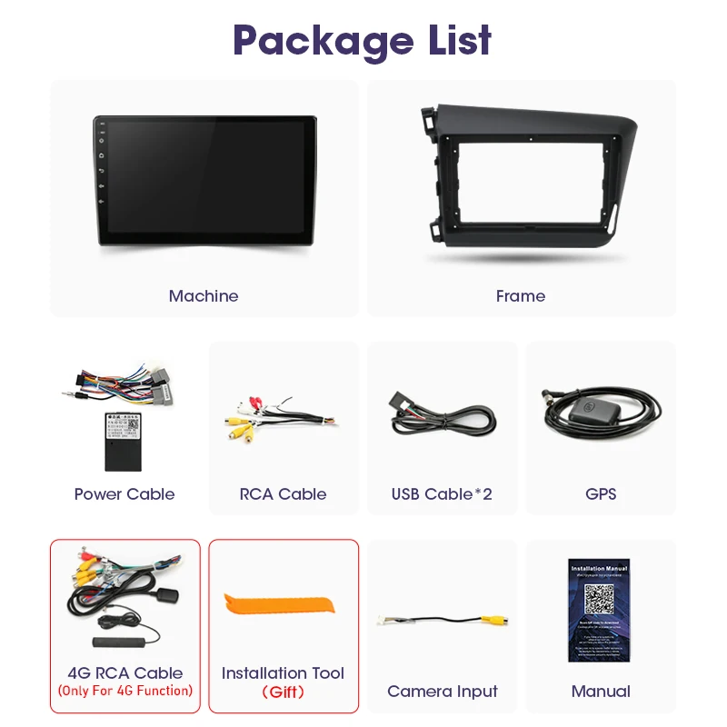 JMCQ 2 Din Android10Car радио мультимедиа видео плеер для Honda Civic 2012 2015 4G + WI FI Разделение