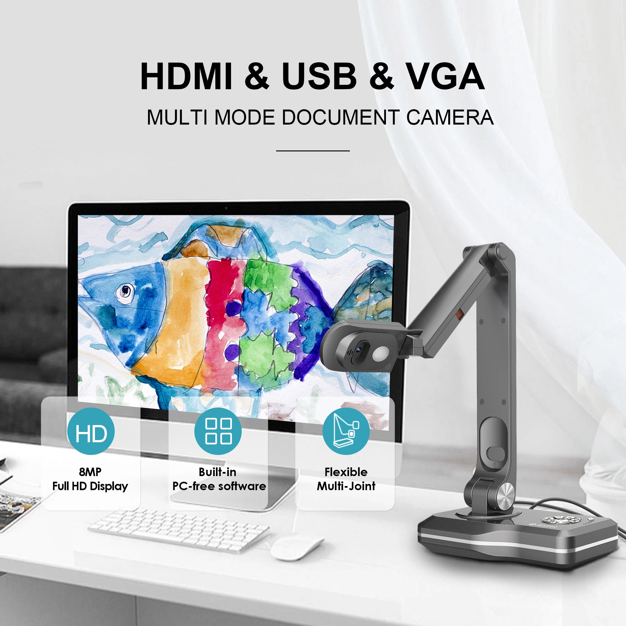 JOYUSING V508 три режима 8MP документ камеры для учителей живые демо веб-конференций