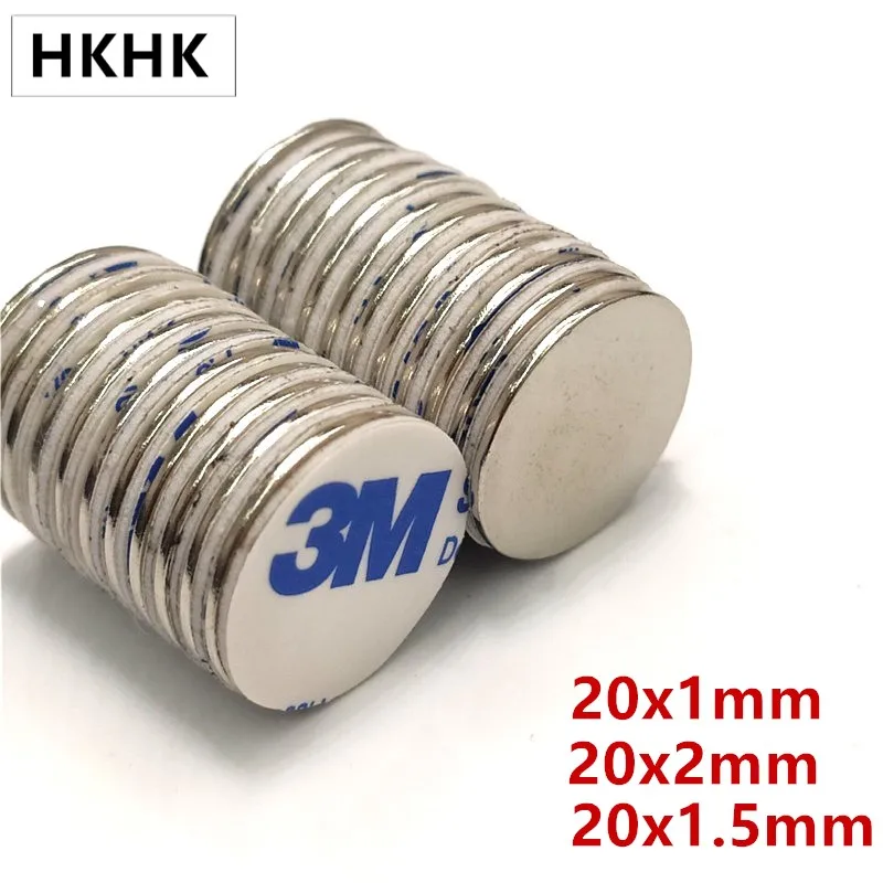 10PCS/LOT disc magnet 20x1 20x1.5 Belt with 3M self - adhesive N52 NdFeB Dia 20 x 2 Magnetic standard | Обустройство дома