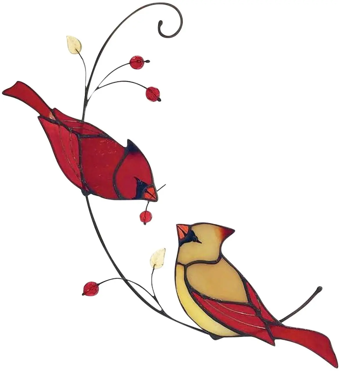 

Valentines Day Pair Of Cardinal Bird Stained Glass Ornament Window Hanging Suncatcher Ornament Home Decoration