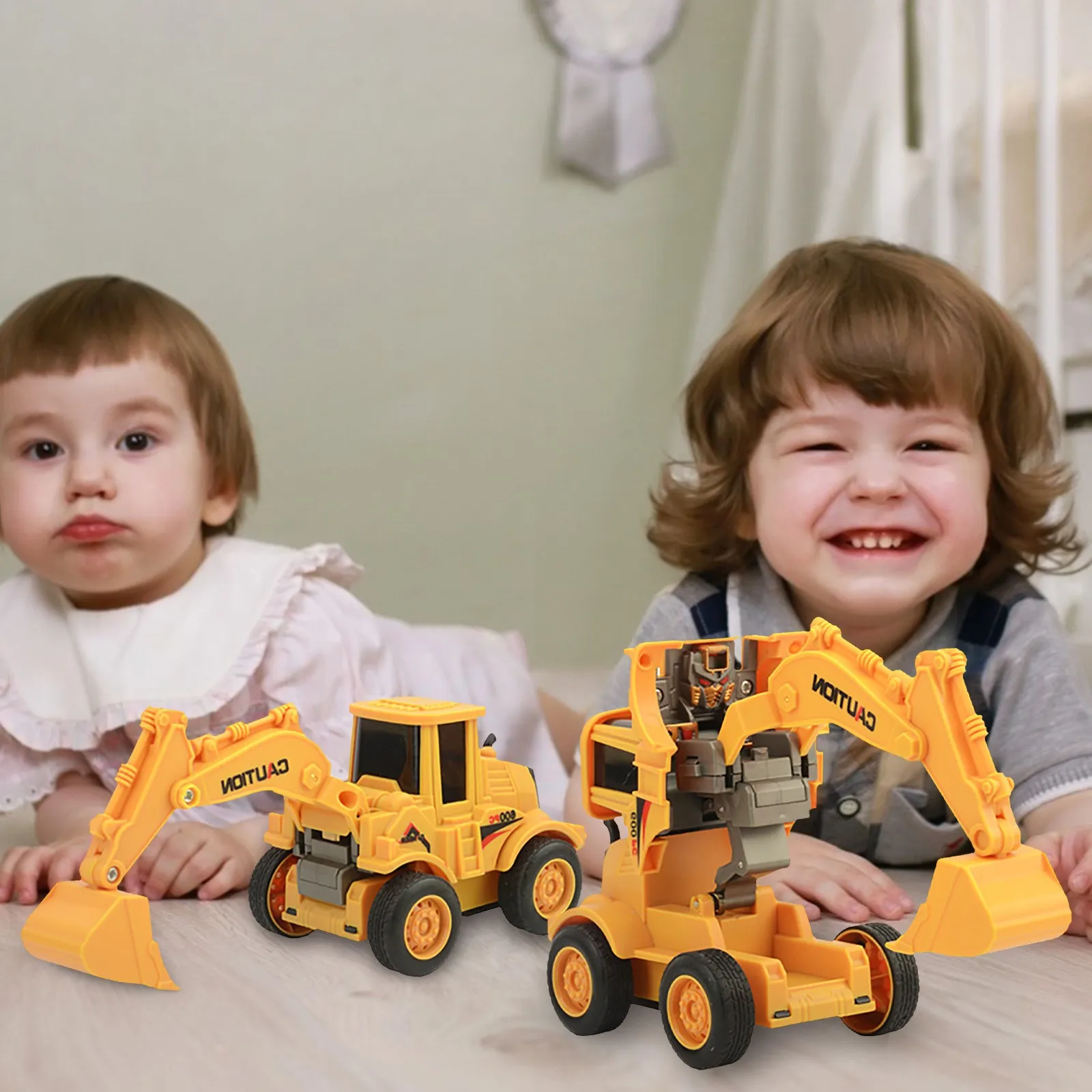 

Children's Collision Deformation Engineering Vehicle Model Stunt Rotating Toy 360 Degree Stunt Spinning Toy Car Excavator