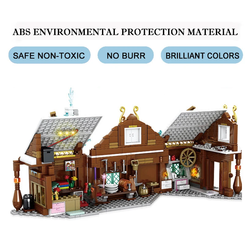 

715pcs Girls Friends Ice and Snow Princess Building Blocks Grocery Store Arendelle Village Bricks DIY Toys for Children Gifts