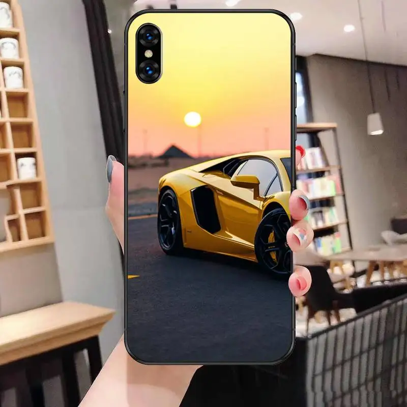

HPCHCJHM luxury cool sports car Phone Case For Black-Iphone 5 5s se 6 6s 7 8 11 12 X Xs Xr Pro Plus Max Mini Cover