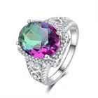 Женское Обручальное кольцо из цветного циркония, классические аксессуары, модные свадебные украшения, подарок для влюбленных