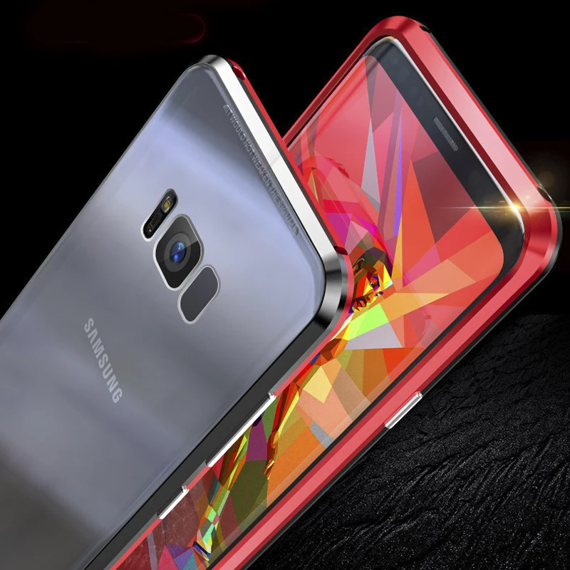 360 полный охват закаленное стекло Магнитный чехол для samsung S8 S8plus S9 plus Note 8 9 S10 S10e с