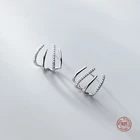 LKO Настоящее серебро 925 пробы роскошные креативные серьги-гвоздики в форме когтя с кристаллами для женщин модные украшения крючок для девочек ушные шпильки