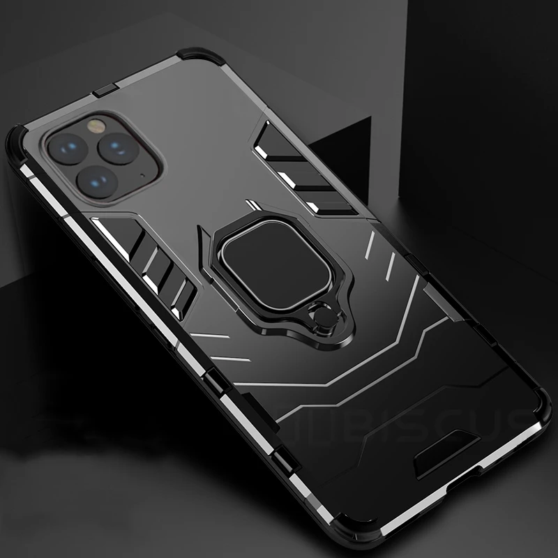 Автомобильный силиконовый бронированный чехол с подставкой для iPhone 12 Pro Max 7 8 Plus 11