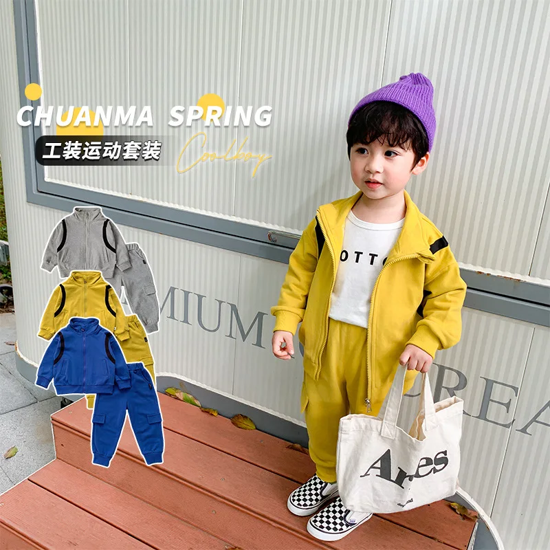 Cute Zipper Spring Summer Kids Clothes Suit Baby Boys Coat + Pants 2pcs/Set Kids Teenage Top Sport Children's Day Gift Formal