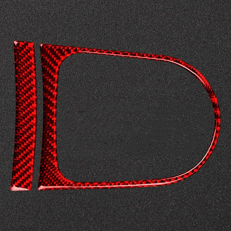 

2X Red Carbon Fiber Gear Shift Box Panel Cover Trim Fit for Ford Mustang 2015-2019