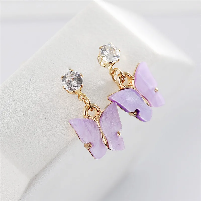 

Acrylic butterfly ear stud for women ear jewelry female earrings ladies Accessories femme sweet wedding earrings women gifts