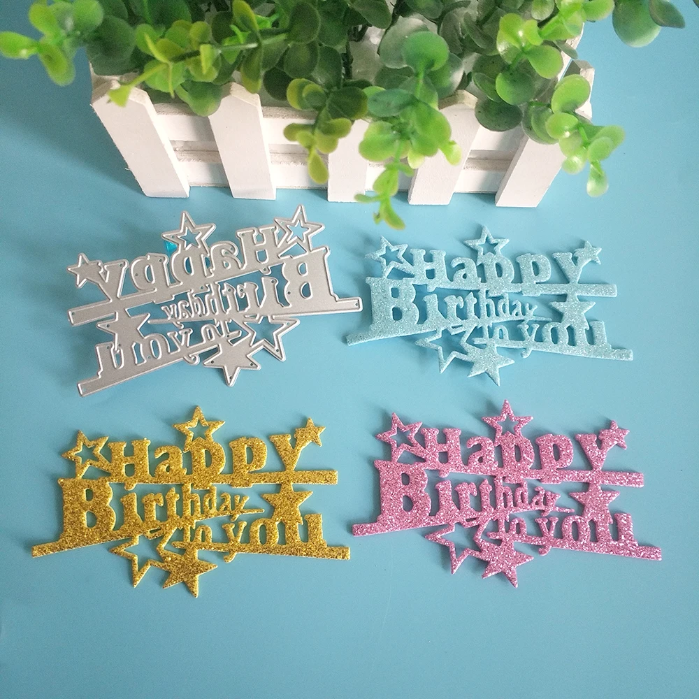 

New and exquisite wish you happy birthday cutting dies photo album cardboard DIY gift card decoration embossing crafts