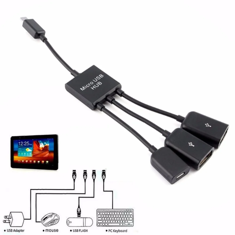 OTG 3/4 порт Micro USB зарядный концентратор кабель Spliter соединитель Адаптер для