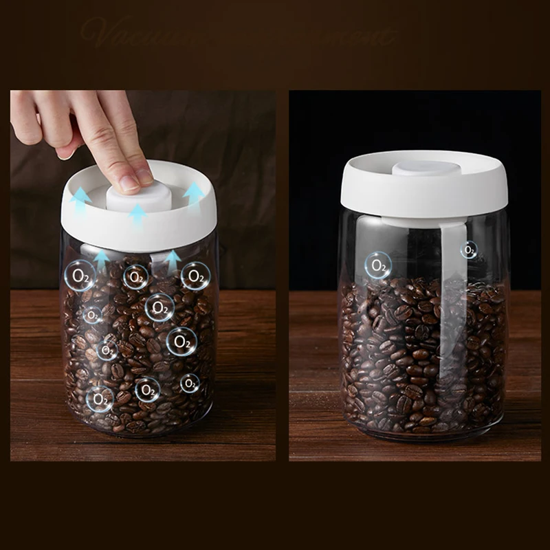 Пластиковая вакуумная герметичная стеклянная коробка с прессом в виде кофейных