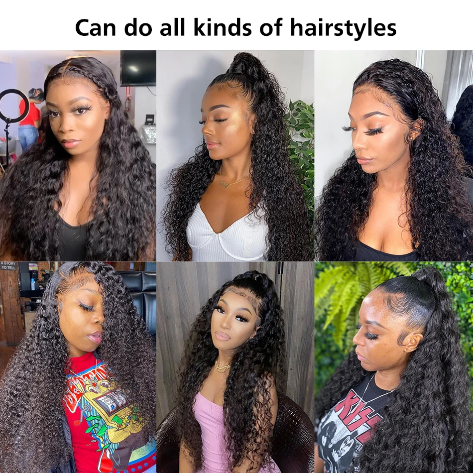 

28 30 Inch Water Wave Human Hair Bundles With Frontal Brazilian water Curly 3 4 Bundles With Closure Remy Hair Extension Alrence
