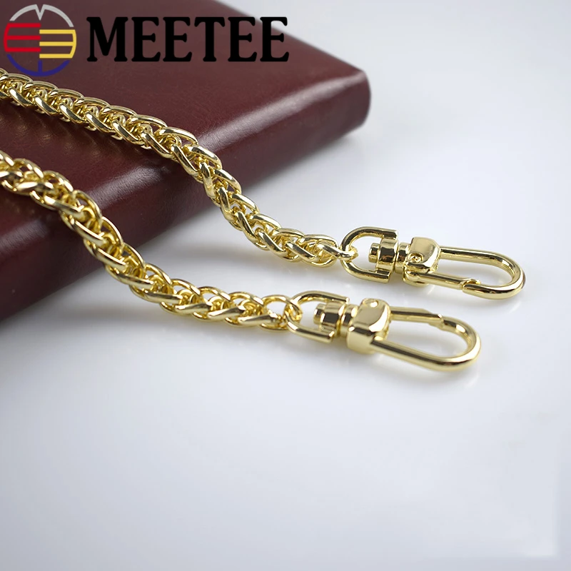 Meetee 7 мм ширина 50-130 см МЕТАЛЛИЧЕСКИЕ ремешки на цепочке для сумок сменные через