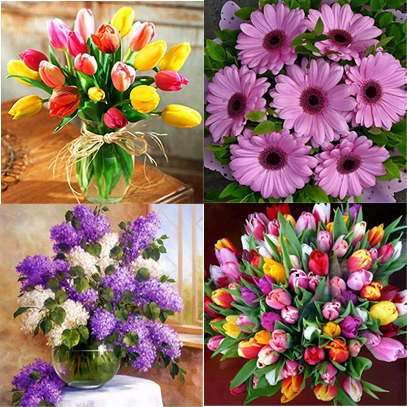 

DIY Diamond Sets Flower Painting Full Round Square Drill Rhinestone Embroidery Picture Cross Stitch Kit Handmade Art Decor Gift