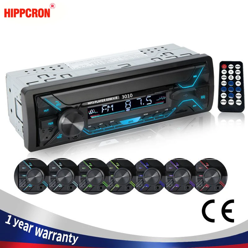 Автомагнитола Hippcron стерео система с поддержкой Bluetooth mp3 плеером FM приемником