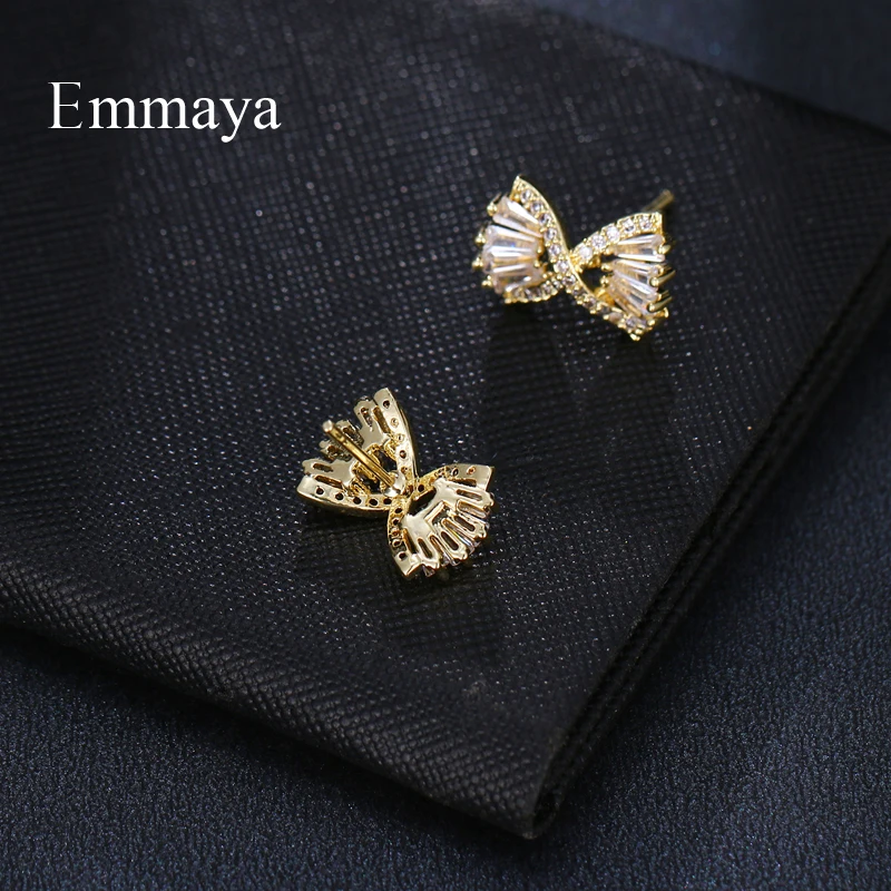Серьги-гвоздики EMMAYA с фианитами женские корейские ювелирные украшения для
