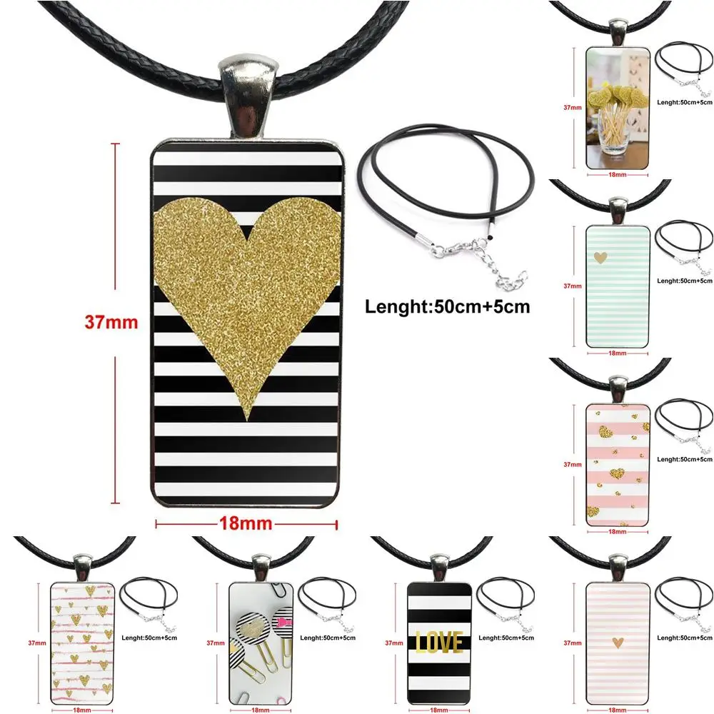 Для женщин и девочек ручная работа Золотое блестящее сердце с белыми полосками