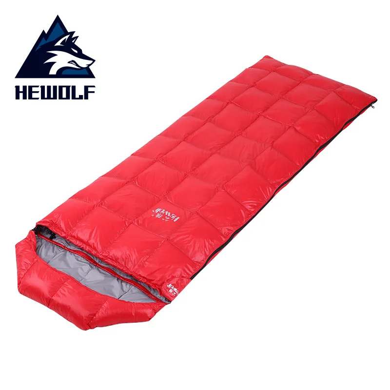 Beste Hewolf Slaapzak Fashion Warmte Waterdichte Volwassen Winter Envelop Eendendons Sleepings Tas Voor Backpacken Camping Wandelen