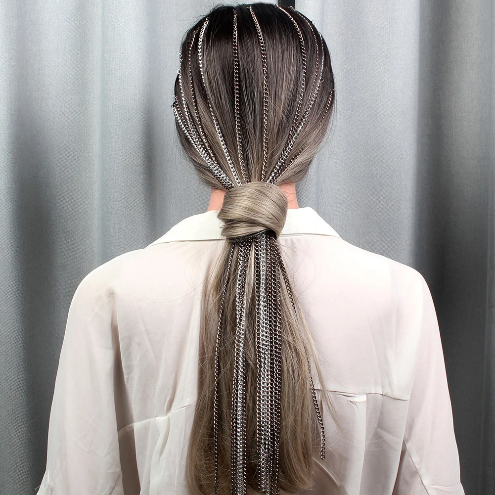 Женские Многожильный Жемчужное Ожерелье Длинные накладные волосы на клипсах