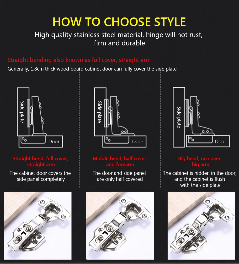 4 шт. гидравлические петли для шкафа из нержавеющей стали | Обустройство дома