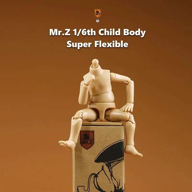 

In Stock 1/6 Scale MR.Z Child Body Kids Super Flexible 7'' Action Figure Body Doll Model Toys for 1:6 BJD Head Sculpt Carved