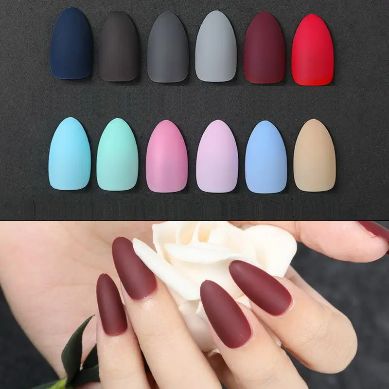 2019 Хит накладные ногти матовые одноцветные полное покрытие высокое качество