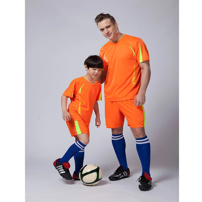 Kids Football Uniforms Kits Sports Soccer Jerseys+Pants Suit Short Sleeve Blank Training Suit Set for Children Boys