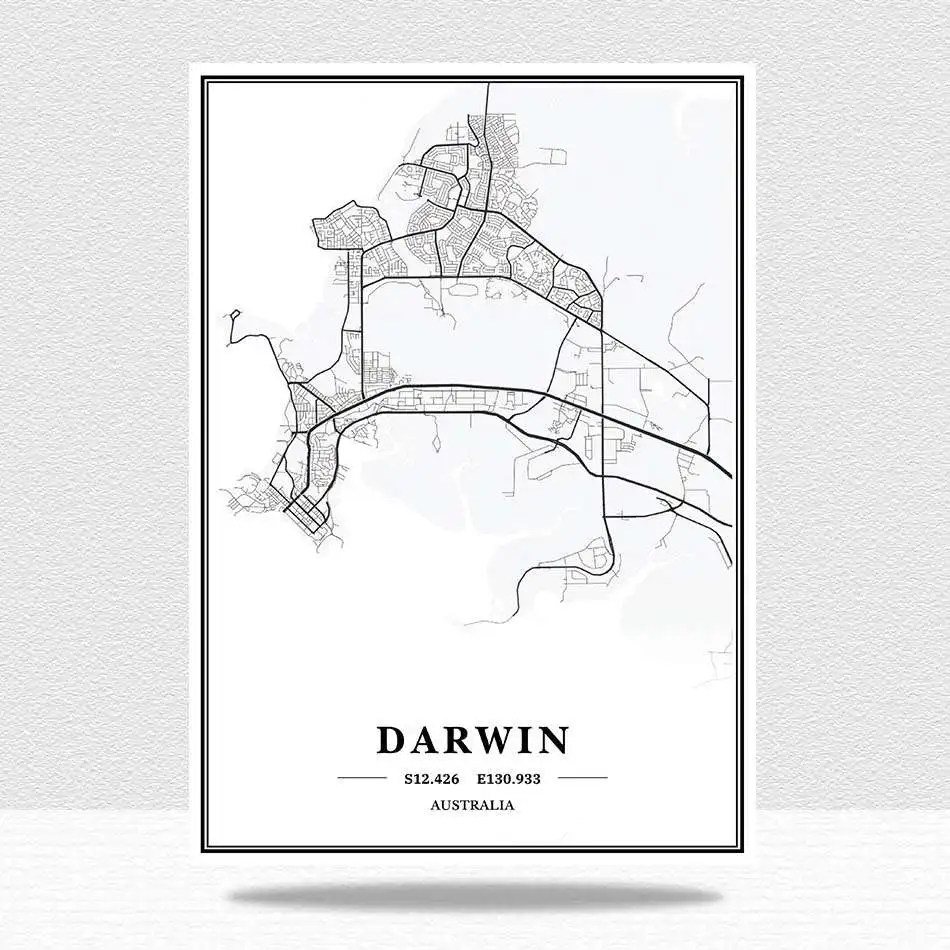 Австралийское побережье Мельбурн Сидней Брисбен карты картины на холсте