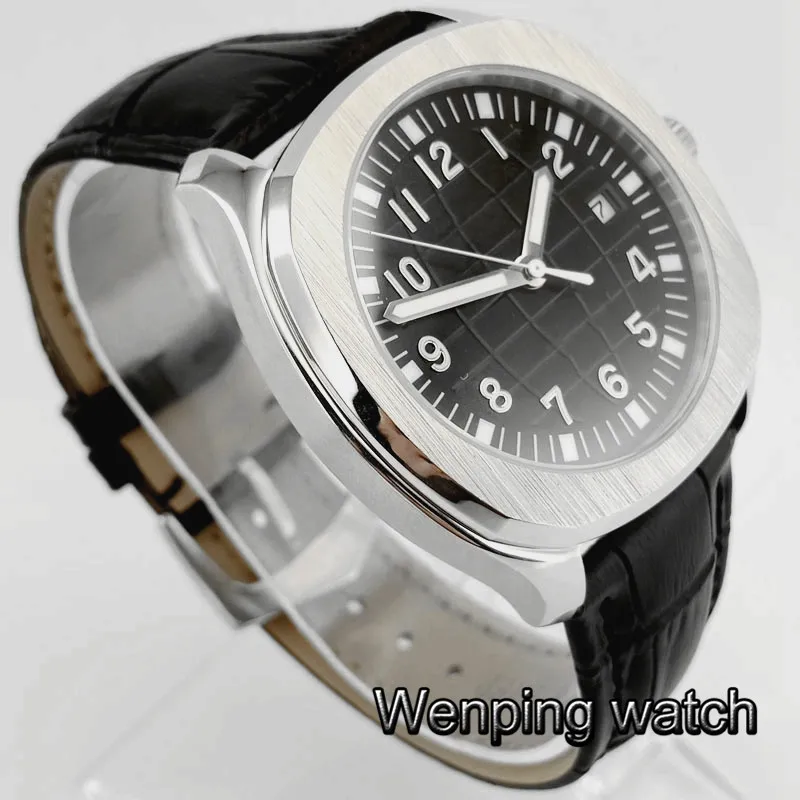 Часы мужские механические водонепроницаемые с серебристым циферблатом и