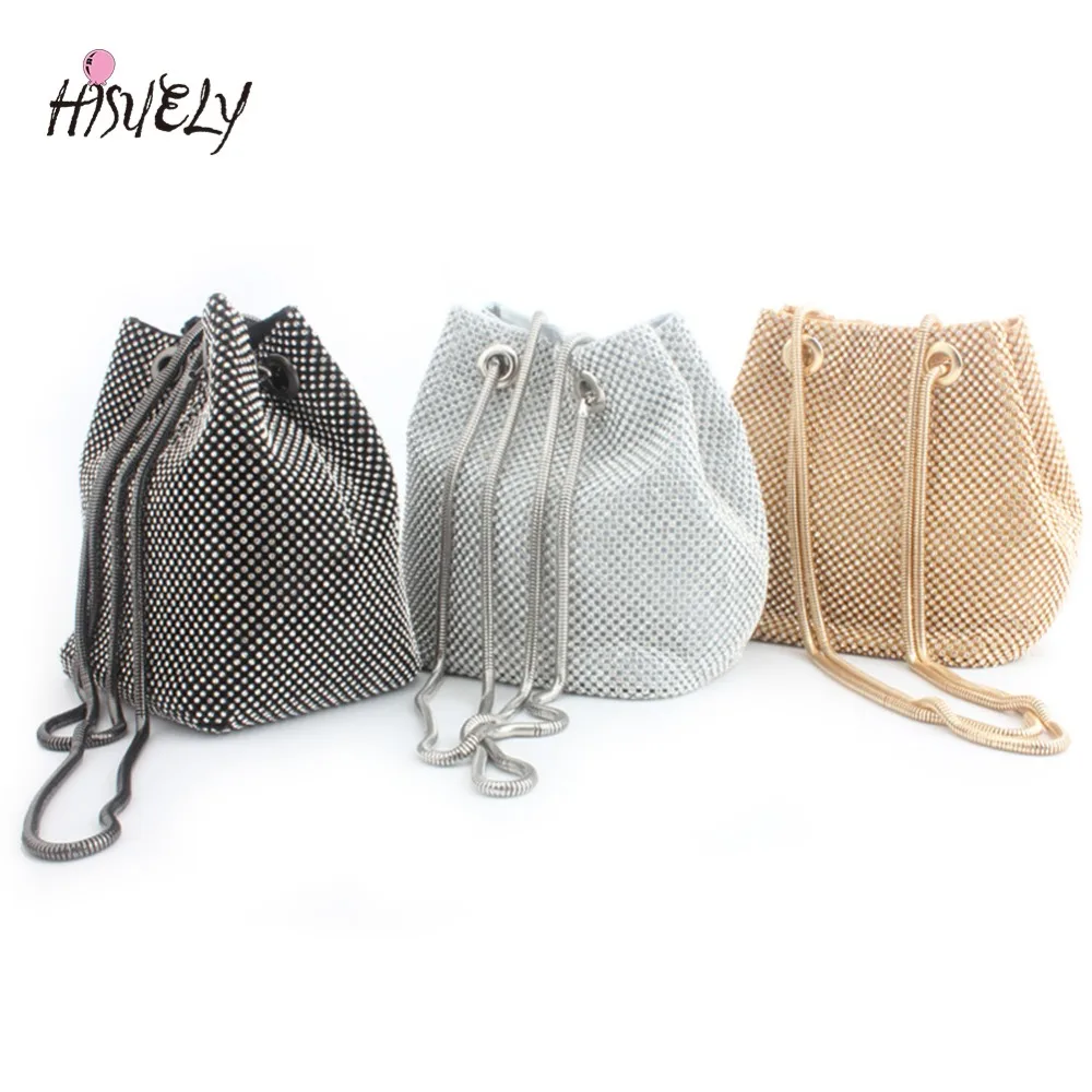 

HISUELY Стразы инкрустированные вспышкой женский клатч для вечерней вечеринки модные банкетные сумки для хранения через плечо женские сумки-в...