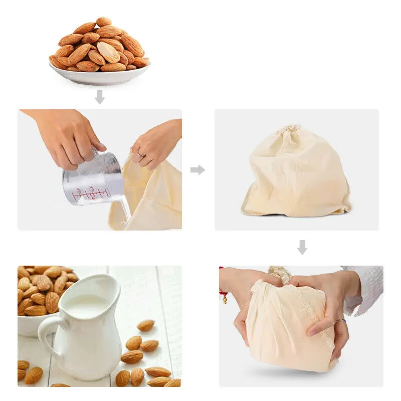 Многоразовая Хлопковая сумка для хранения продуктов органайзер овощей фруктов