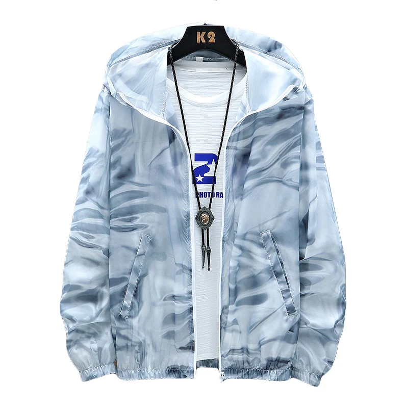 

Men's jacket thin quick-drying skin clothing summer self-cultivation sun protection clothing fashion trend sports hooded jacket