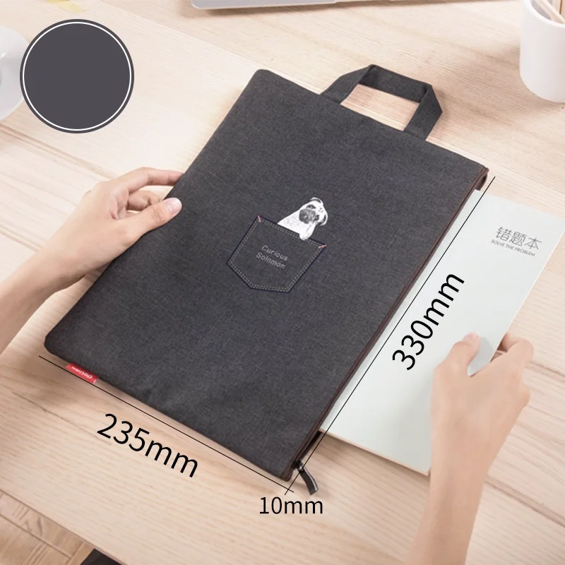 

1pcs Cartoon A4 Document Bag Organizer Case Handbag for Paper File Folder Office Stationery Student Travel Meeting F453