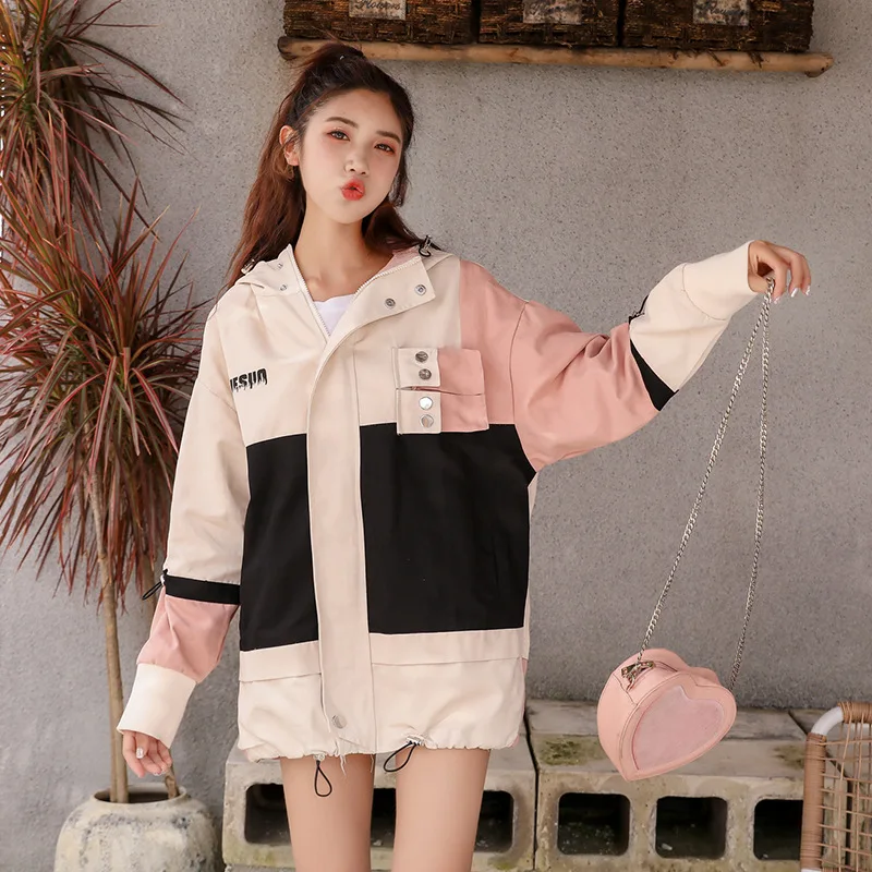 Женская свободная куртка в стиле хип-хоп | одежда