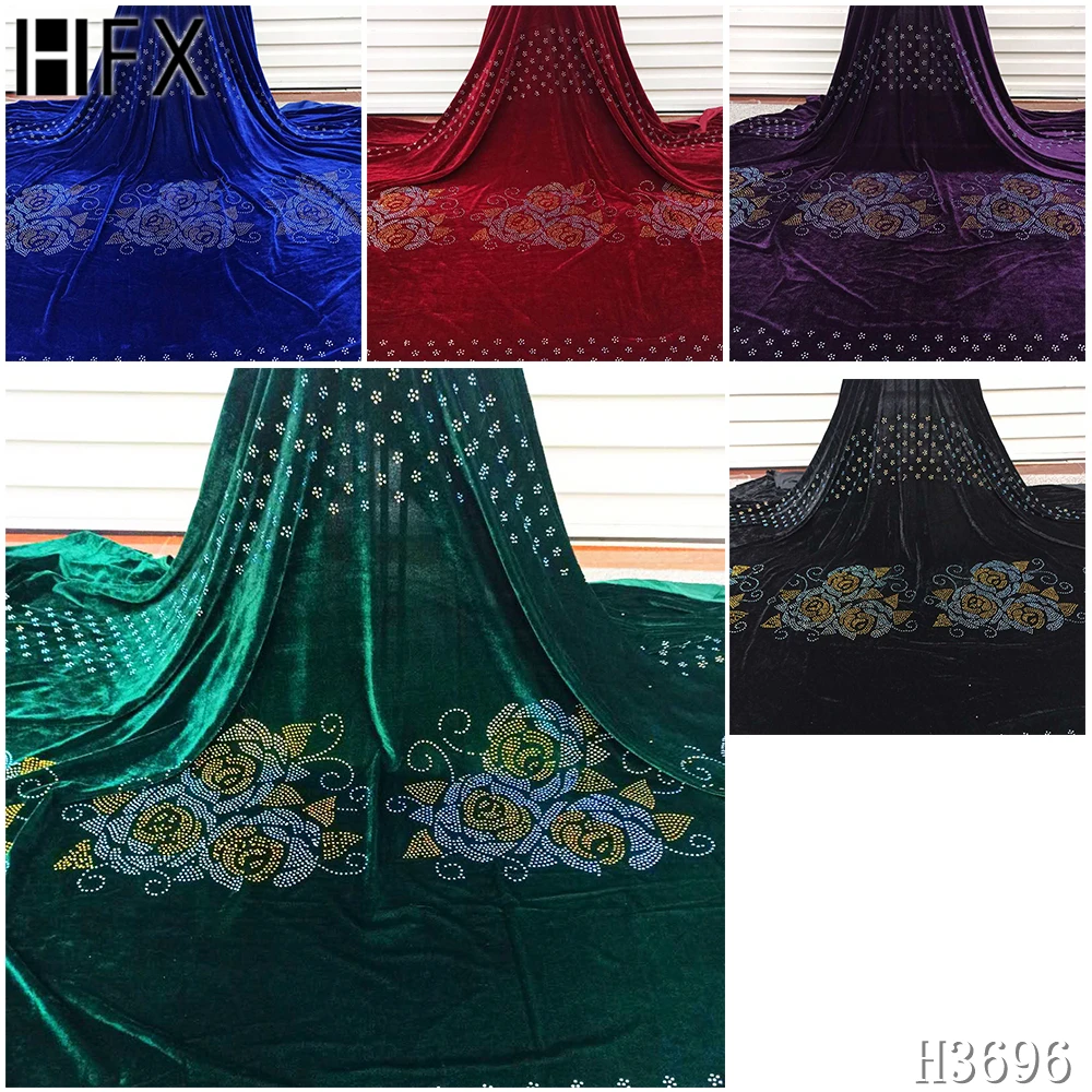 HFX французская кружевная ткань роскошная Вельветовая с вышивкой камнями