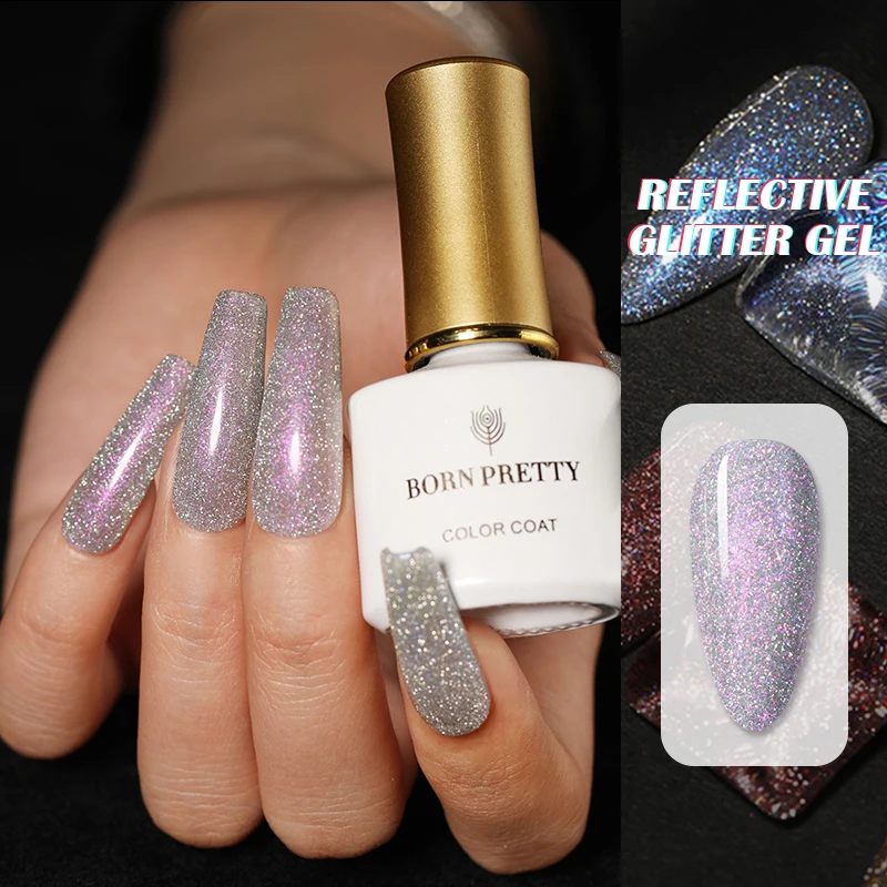Светоотражающий Гель-лак BORN PRETTY для ногтей Радужный блестящий эффект Auroras