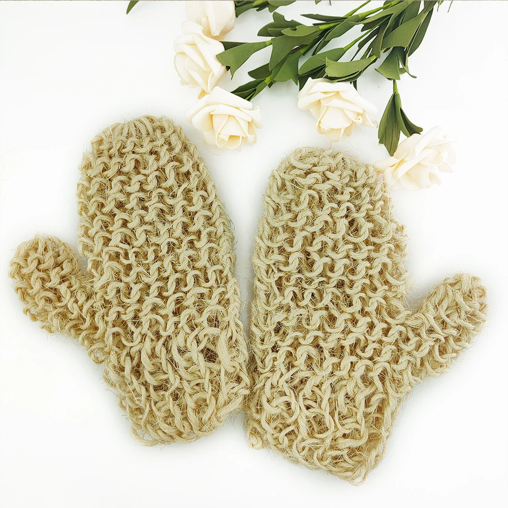 Новый природные ванны перчатки губка-щетка для ванной ручка трение назад губка