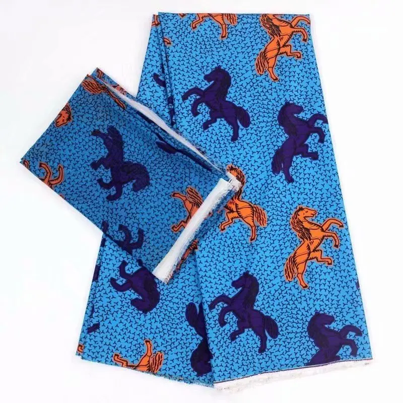 Stylish Designer African Silk Wax Fabric Lace Print Modale Fabric Nigerian Silk Satin Wax For Dress 4Yards+2Yards Chiffon