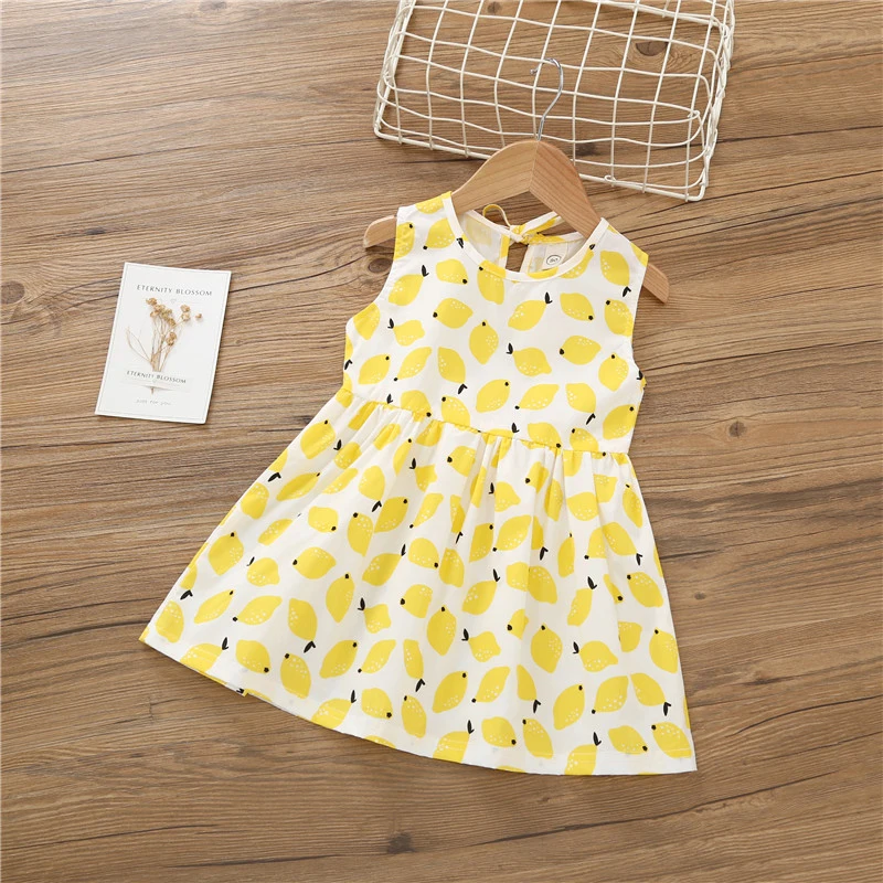 

Dress For Girls 2022 Summer New Cotton Toddler Baby Fashion Sleeveless Princess Party Dresses Elegant Oversize Children Clothing